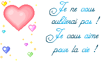 je ne vous oublierai pas ! je vous aime pour la vie !
